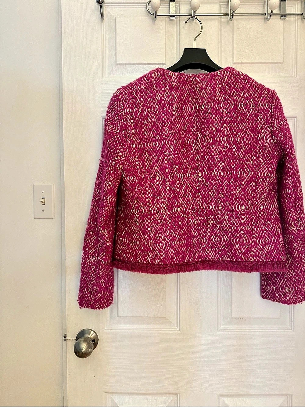 J.Crew Diamond Tweed Jacket Geometric Fringe in Pink - Picture 10 of 12